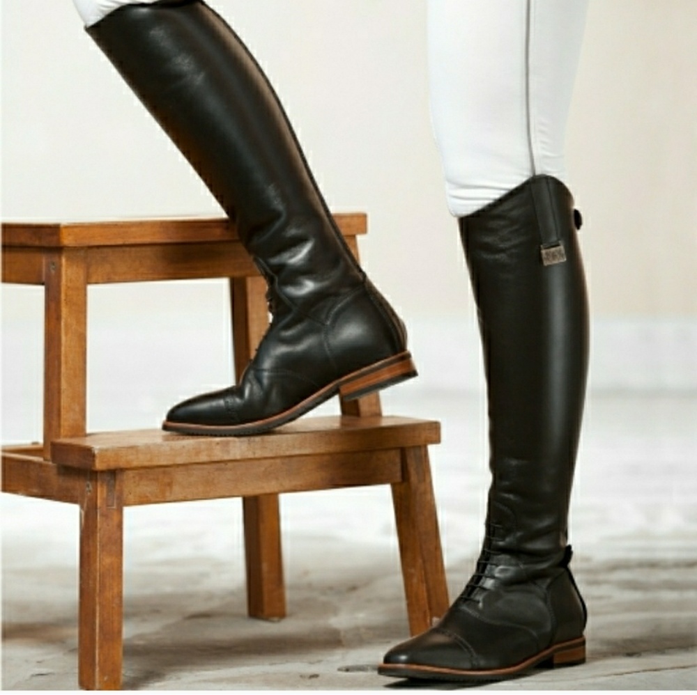 Leather women's horse riding tall boots, Horze